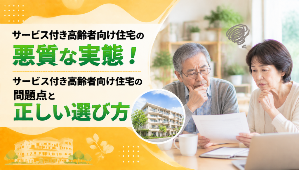 サービス付き高齢者向け住宅の悪質な実態！サービス付き高齢者向け住宅の問題点と正しい選び方