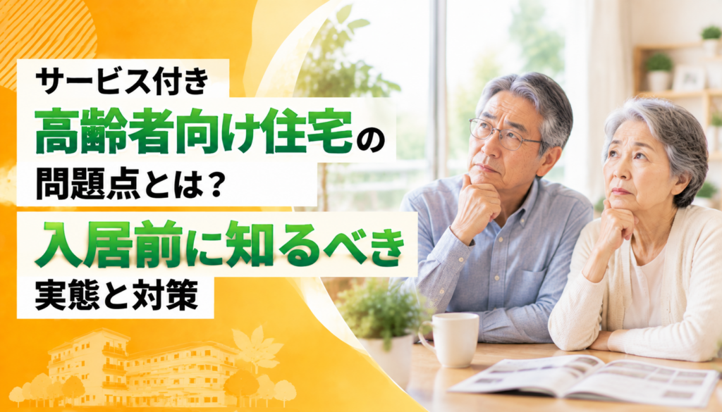 サービス付き高齢者向け住宅の問題点とは？入居前に知るべき実態と対策
