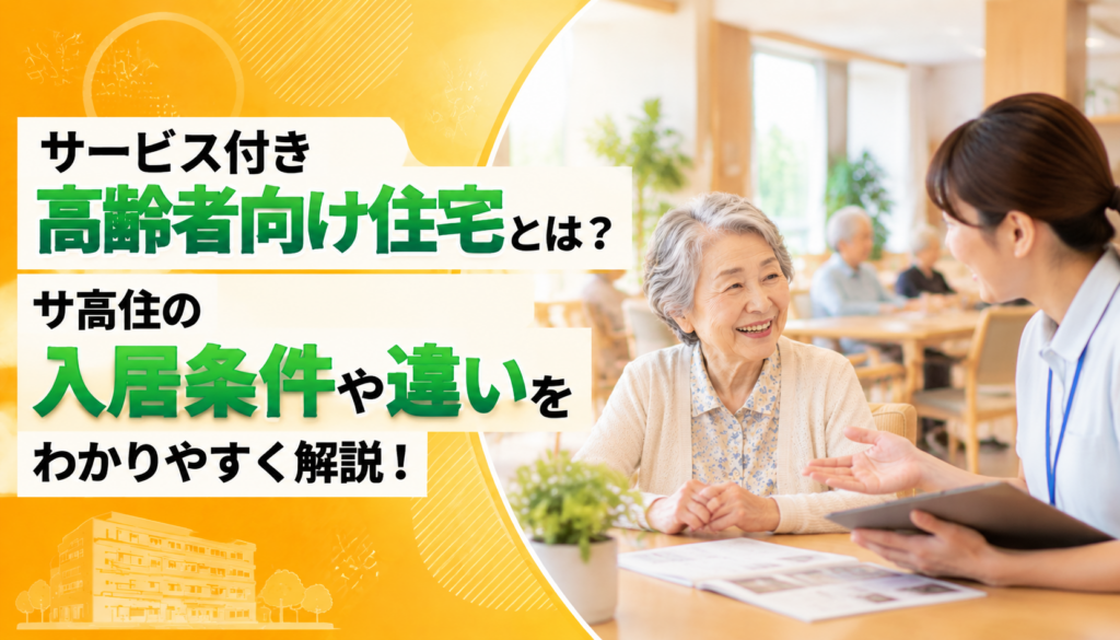 サービス付き高齢者向け住宅とは？サ高住の入居条件や違いをわかりやすく解説！