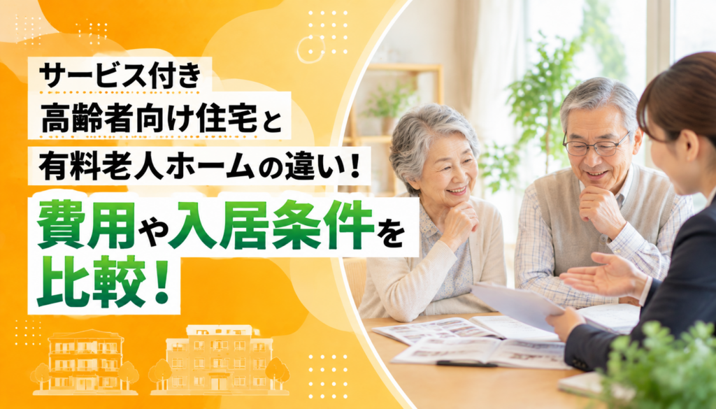 サービス付き高齢者向け住宅と有料老人ホームの違い！費用や入居条件を比較