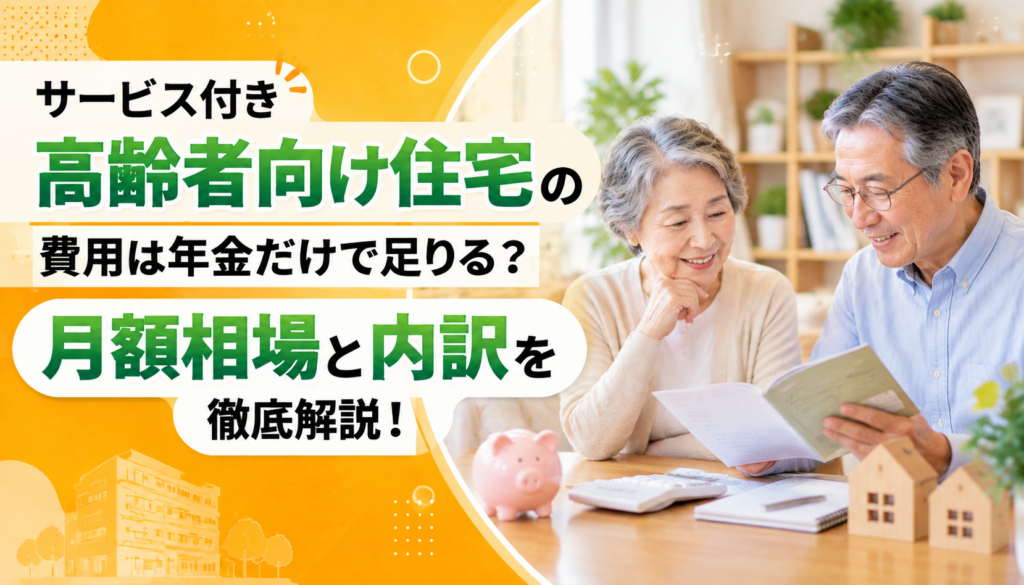 サービス付き高齢者向け住宅の費用は年金だけで足りる？月額相場と内訳を徹底解説！