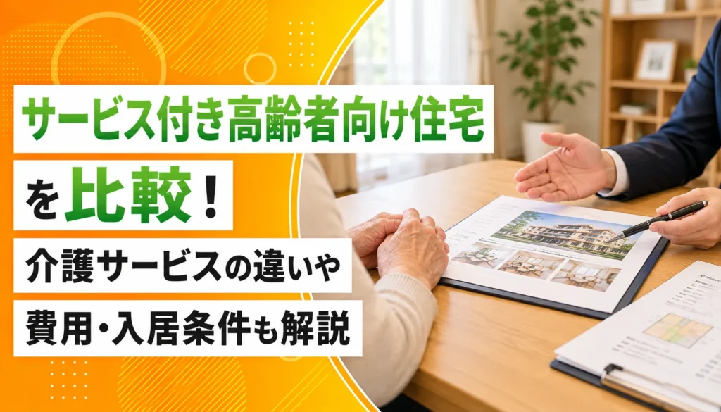 サービス付き高齢者向け住宅を比較！介護サービスの違いや費用・入居条件も解説